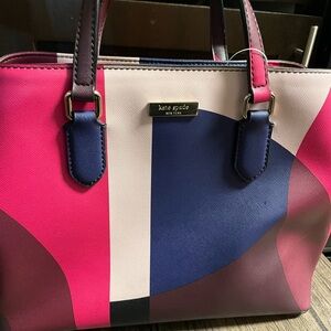 Kate Spade Multicolor Satchel with Pink and Navy